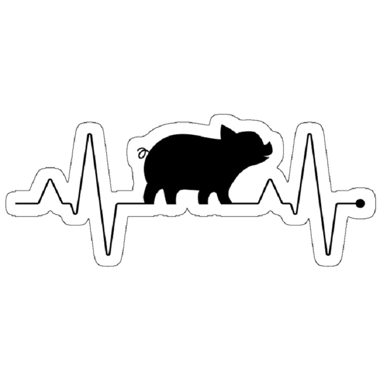 استیکر لپ تاپ مدل EKG I Love Baby Pig