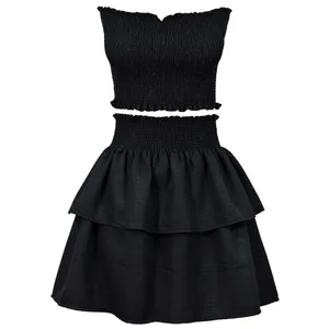 ست نیم‌تنه و دامن زنانه دل آویز مدل H424