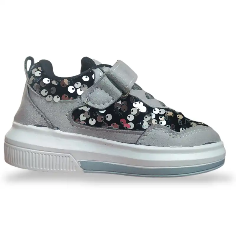 کفش راحتی بچگانه مدل پولک دار کد JN-PLGRY