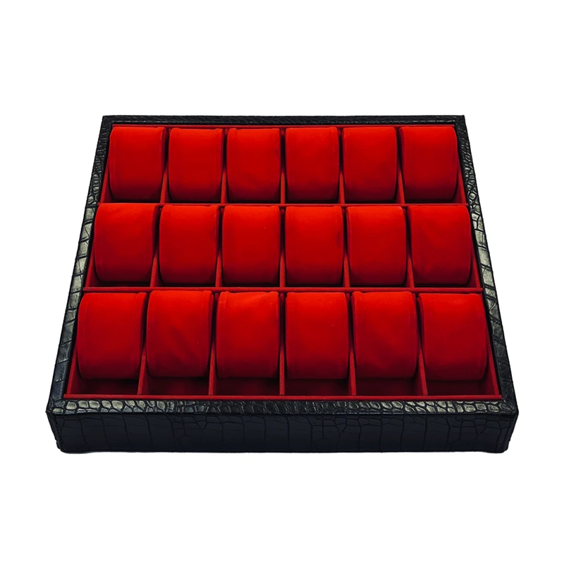 جعبه ساعت مدل 18 خانه چرمی شیب‌دار کد TW-2561