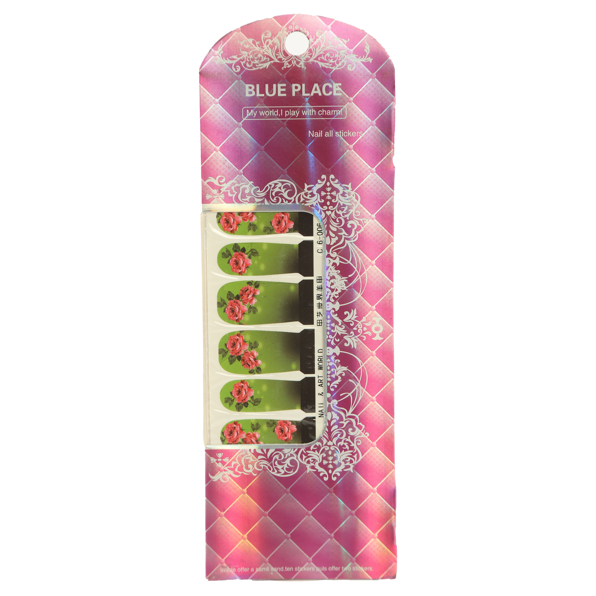 استیکر طراحی ناخن طرح گل مدل ZA22