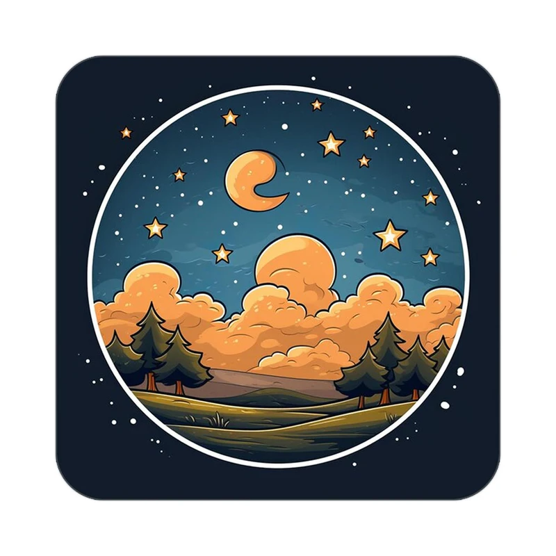 زیر لیوانی کاکتی طرح ماه و ستاره مدل mp52672