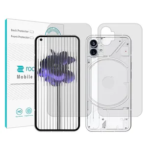 Resistant model Rock space transparent screen protector suitable for the Nothing Phone 1 mobile phone along with the back of the phone