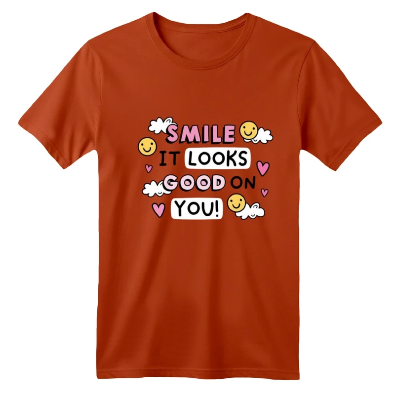 تی شرت آستین کوتاه بچگانه مدل لبخند