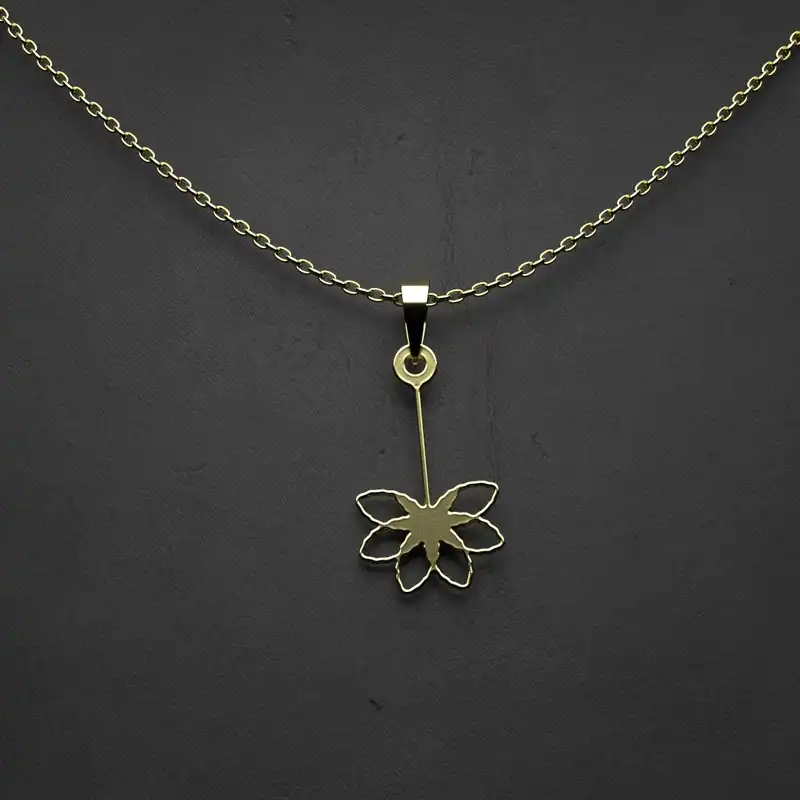 گردنبند طلا 18 عیار زنانه مدوپد مدل گل کد II2-1-1230