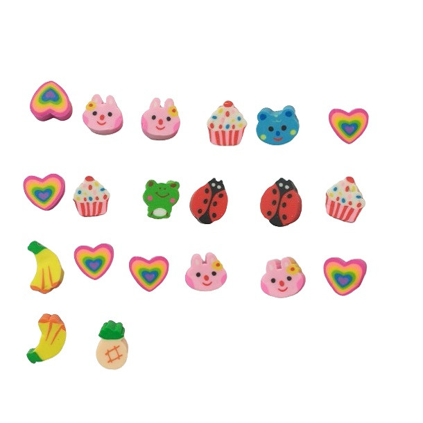 پاک کن مدل شیشه شیر طرح میوه و حیوانات بسته 20 عددی