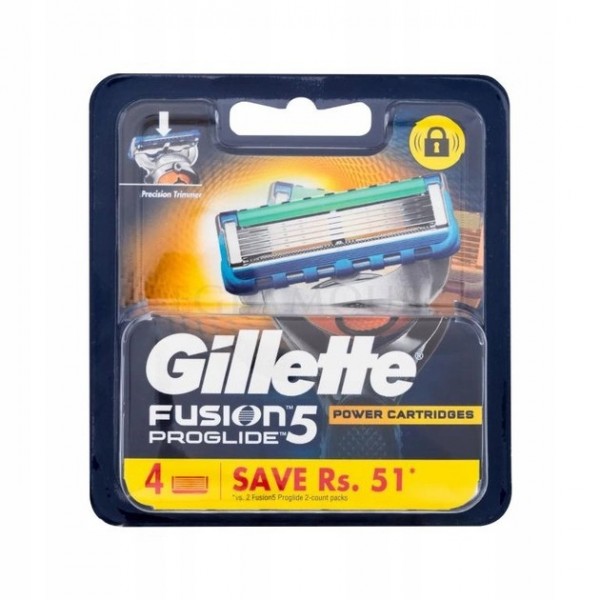 تیغ یدک ژیلت مدل Fusion 5 Proglide Power Cartridges بسته 4 عددی