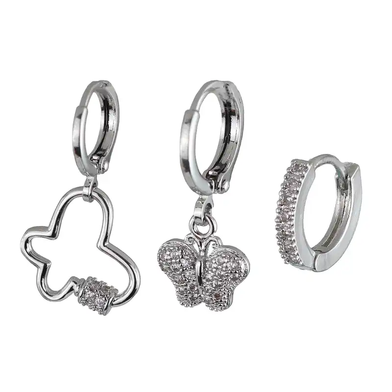 گوشواره زنانه وای اس ایکس مدل ear636 بسته سه عددی