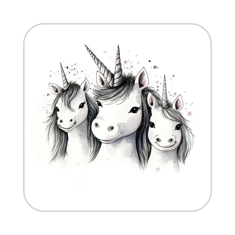 زیر لیوانی کاکتی طرح اسب تک شاخ و یونیکورن مدل mp33457