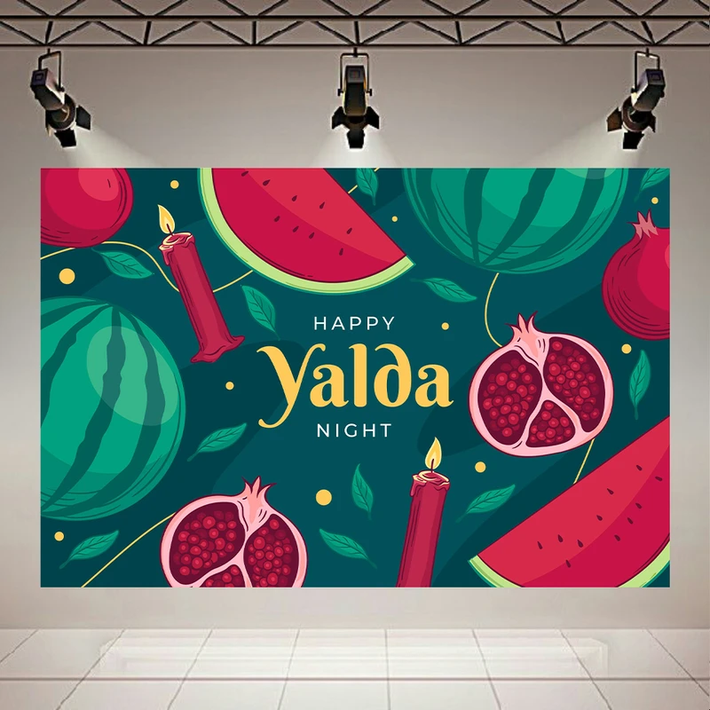 تابلو بوم طرح مخمل شب یلدا مدل جشن و میوه کد AR304069