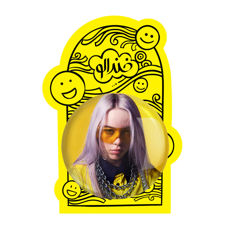 آینه جیبی خندالو مدل بیلی آیلیش Billie Eilish  کد 2781