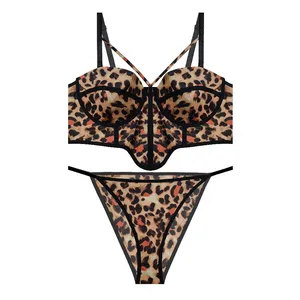 ست شورت و سوتین زنانه آنی لوکس مدل پلنگی کد 8132