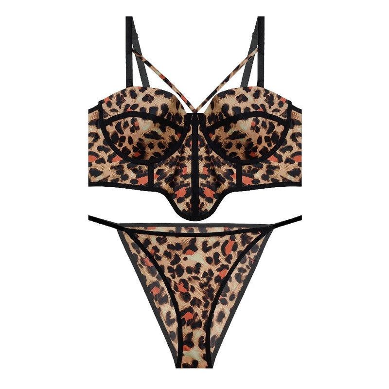 ست شورت و سوتین زنانه آنی لوکس مدل پلنگی کد 8132