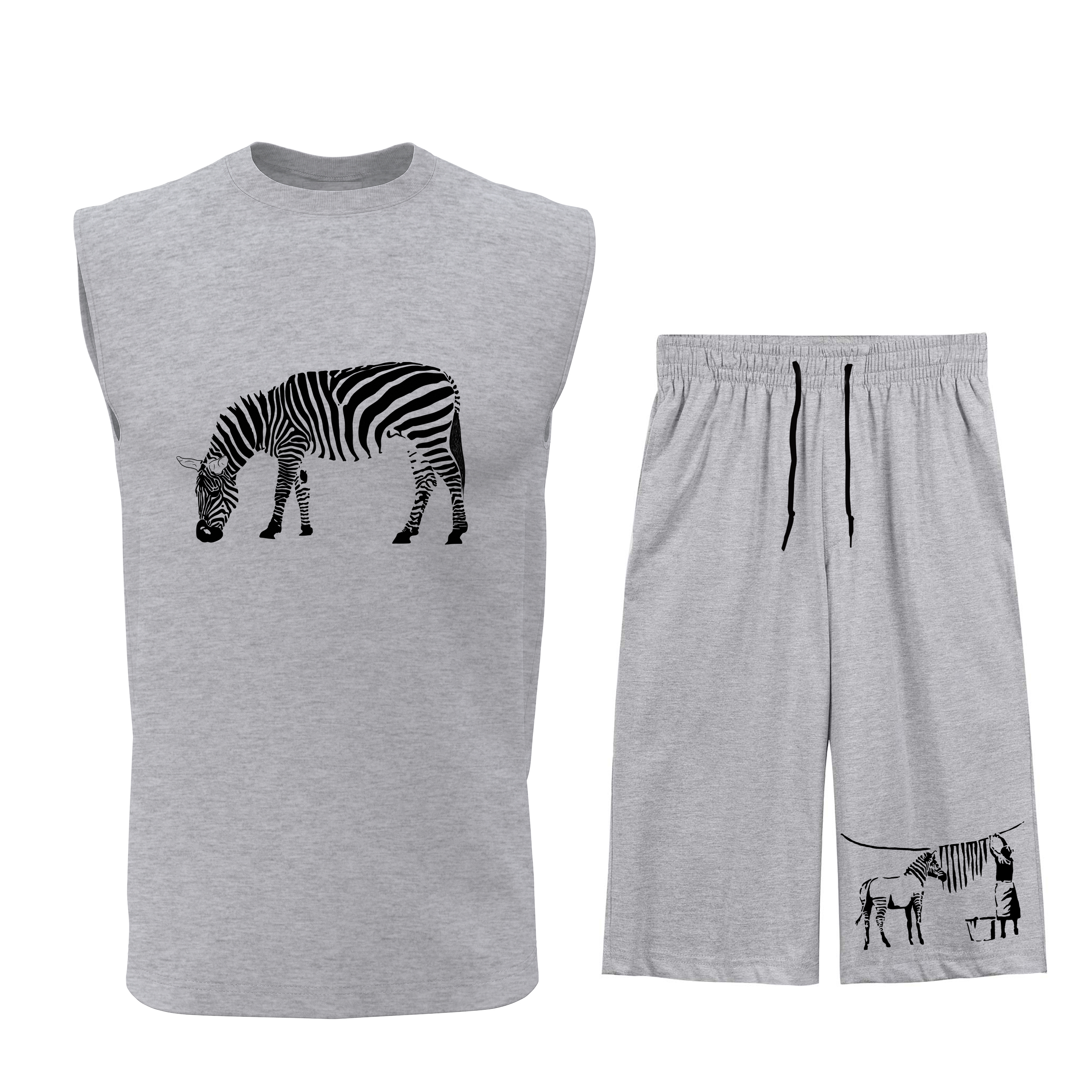 ست تاپ و شلوارک مردانه طرح ZEBRA مدل Z001G