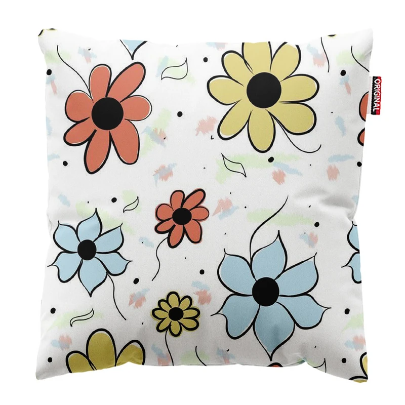 کوسن پاد آفرین طرح گل کد 3264 سایز 30*30 سانتی متر