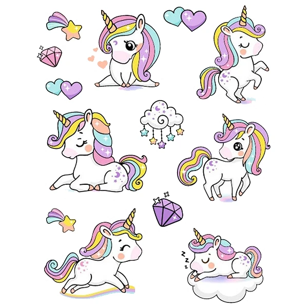 استیکر پارچه و لباس پاد آفرین طرح اسب تک شاخ کد 1236