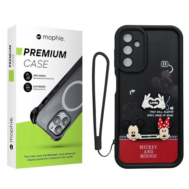 کاور موفی مدل Silicone Puffer Minni Mouse Strap مناسب برای گوشی موبایل سامسونگ Galaxy A05S به همراه بند