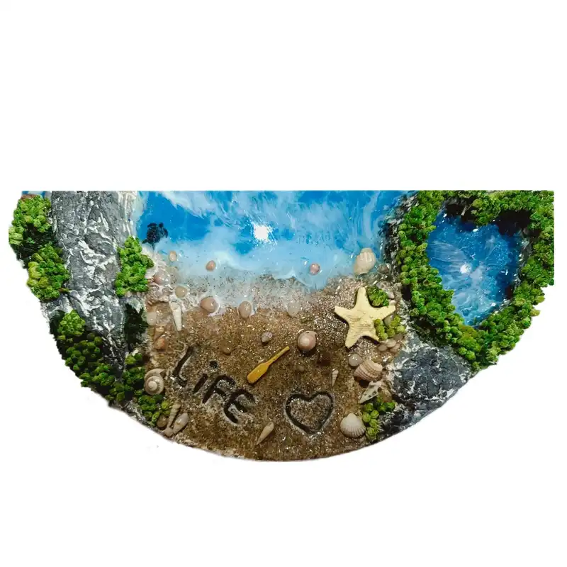 دیوارکوب رزینی طرح دریا