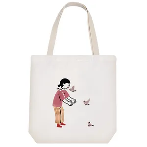 ساک خرید خندالو مدل دختر و پرنده ها کد 9268