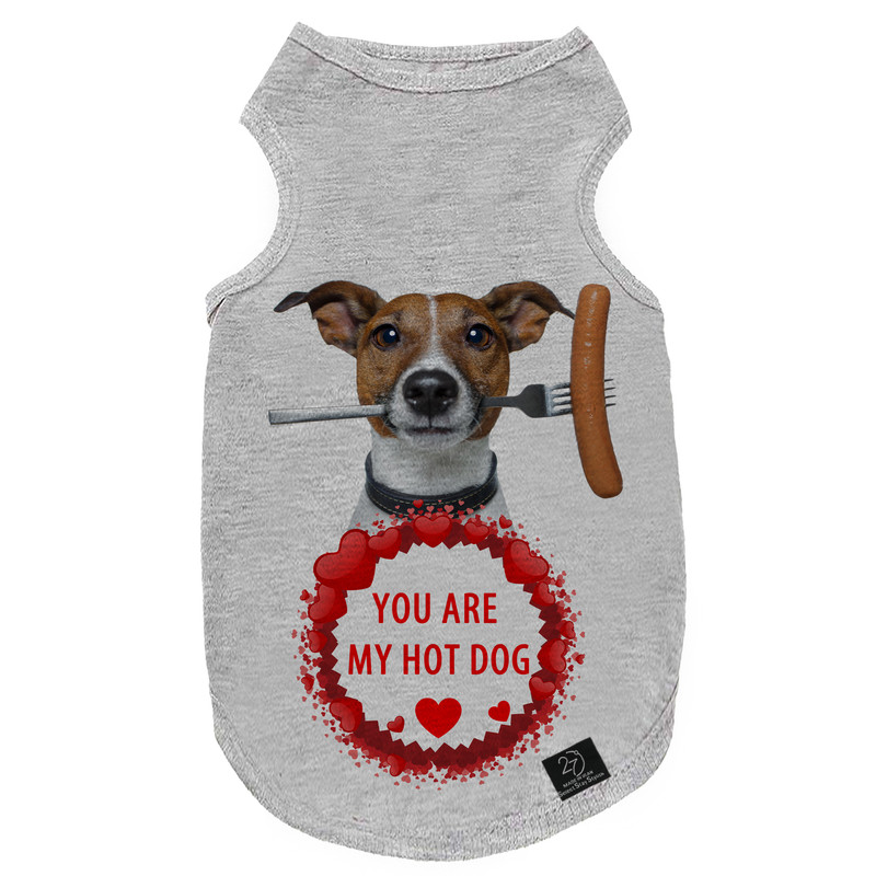 لباس سگ و گربه 27 طرح You Are My Hot Dog کد MH926 سایز XL