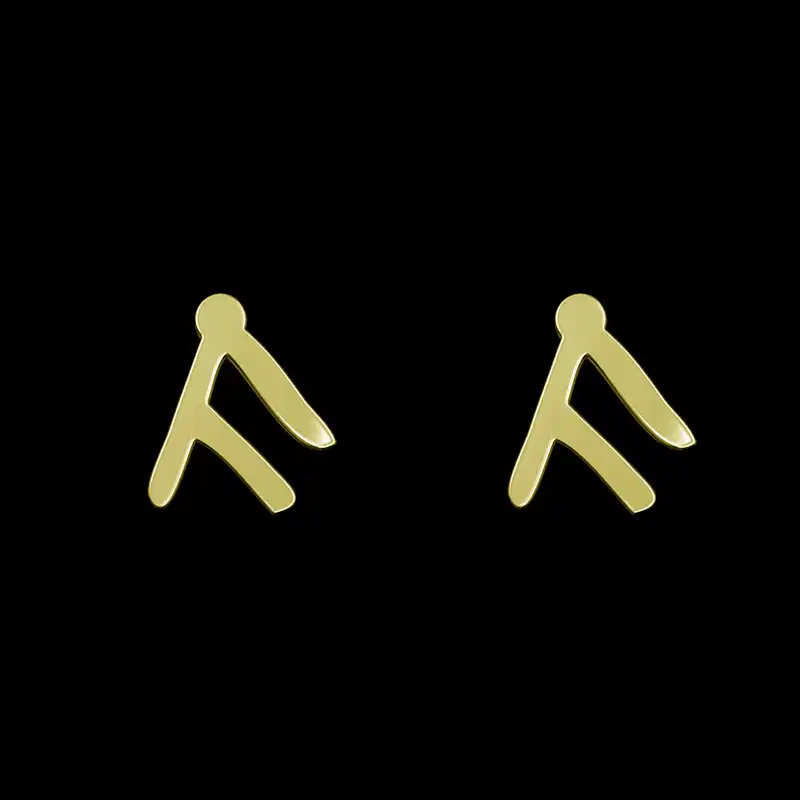 گوشواره طلا 18 عیار زنانه مدوپد مدل هندسی کد GA1-16079