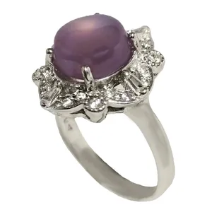 انگشتر نقره زنانه مدل عقیق یمنی کبود YW4163