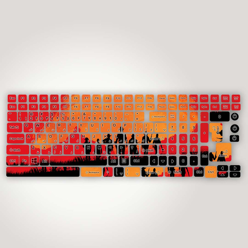 برچسب حروف فارسی کیبورد مدل Gaming کد K-127 