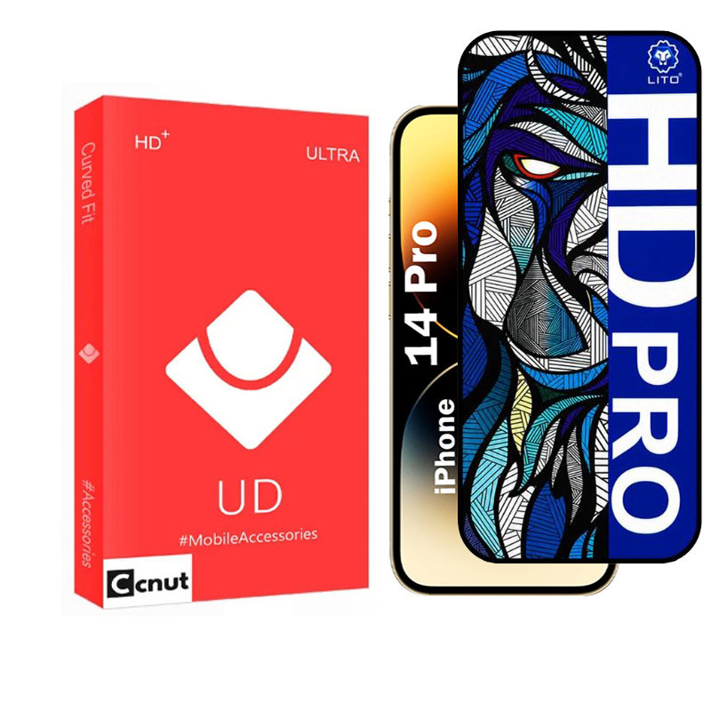محافظ صفحه نمایش شیشه ای کوکونات مدل LIHD-UDR مناسب برای گوشی موبایل اپل iPhone 14 Pro
