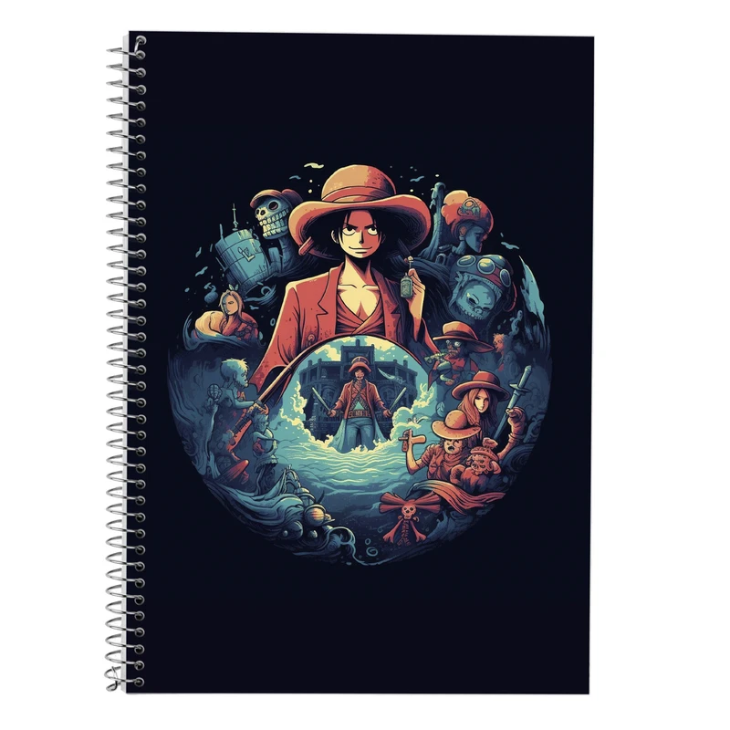 دفتر زبان 50 برگ مدوپد مدل دوخط طرح وان پیس One Piece کد DF10691