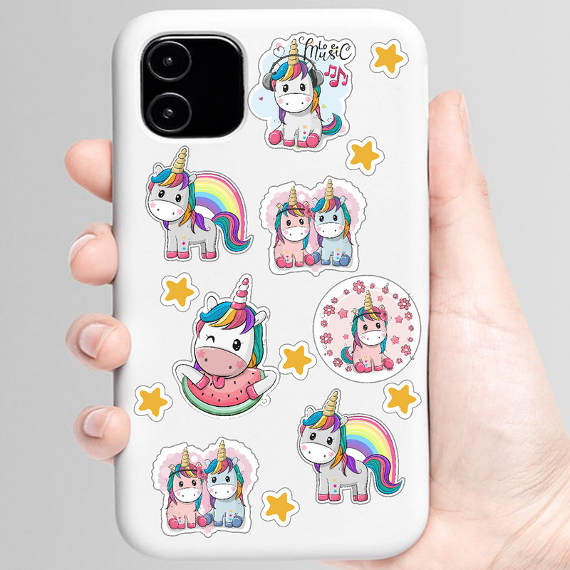 استیکر تزئینی موبایل و تبلت راتیانا مدل cute unicorn بسته 20 عددی