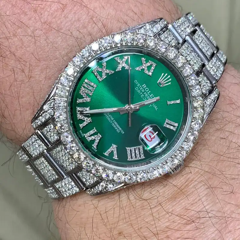 ساعت مچی عقربه ای رولکس مدل دیت جاست فول نگین استون 2