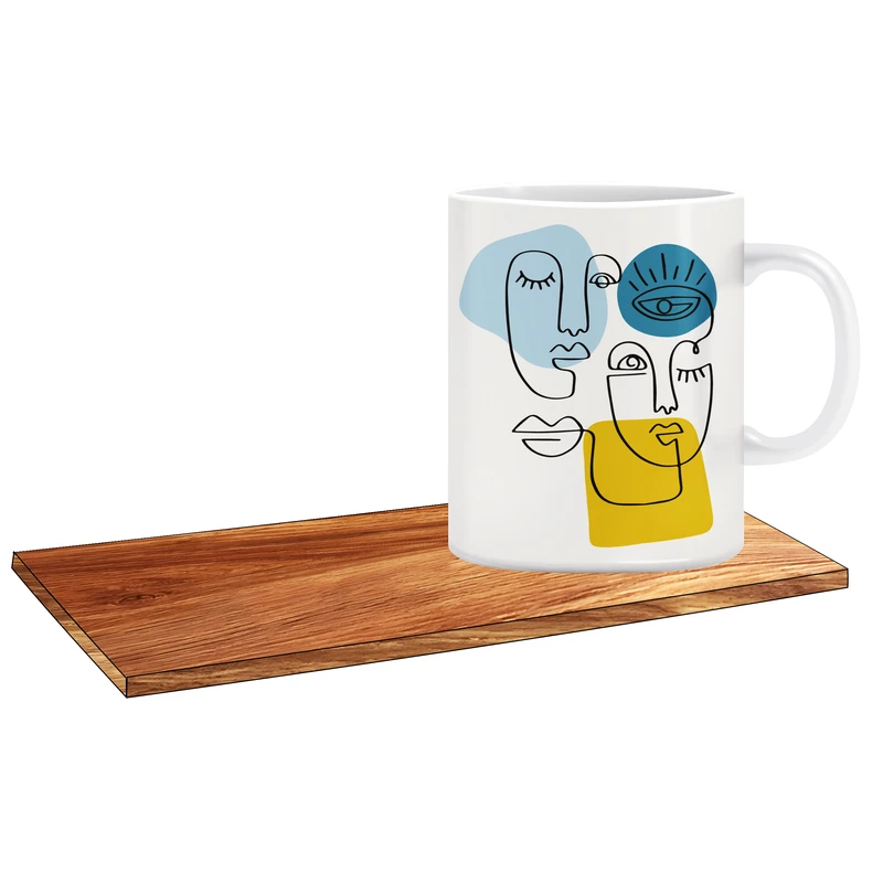 ماگ ال ایکس پی طرح دختر فانتزی مینیمال کد 214 به همراه زیر لیوانی