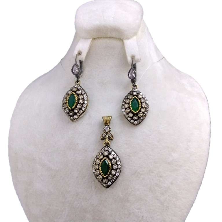 نیم ست نقره زنانه مدل gol-1509