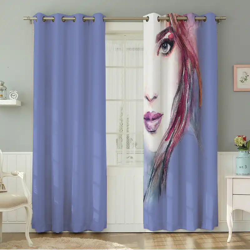 پرده نیروانا طرح چهره مدل مخمل کد 8688 سایز 140×280 سانتی متر