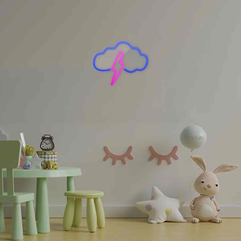 چراغ دیواری نئون دیزاین طرح Cloud-Vs-Lightning_BL