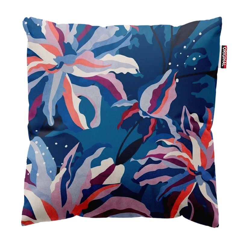 کوسن پاد آفرین مدل مینیمال طرح گل و برگ کد PK403486 سایز 40*40 سانتی متر