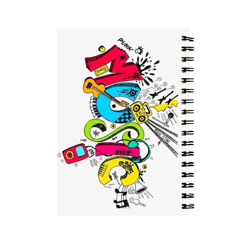 دفتر مشق 60 برگ طرح موزیک کد 417