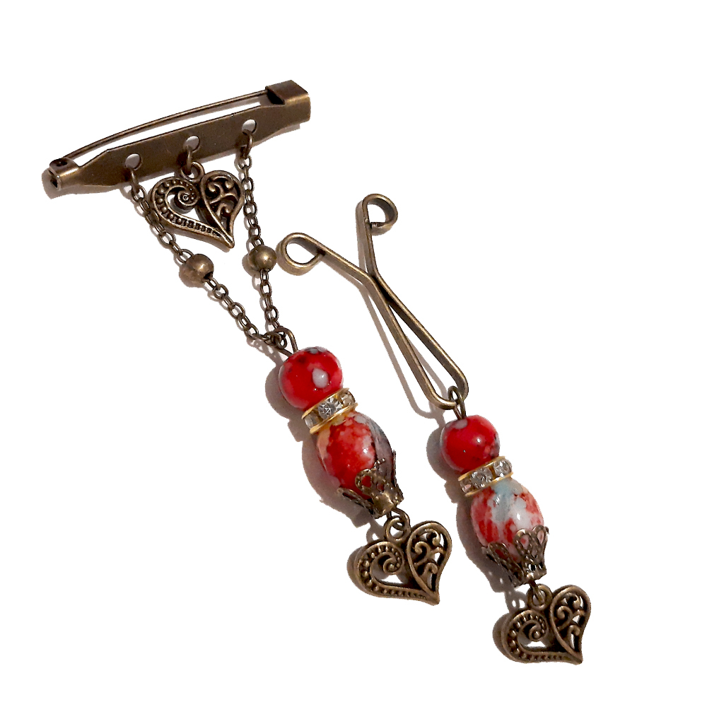 ست گیره روسری و سنجاق سینه زنانه مدل PM062