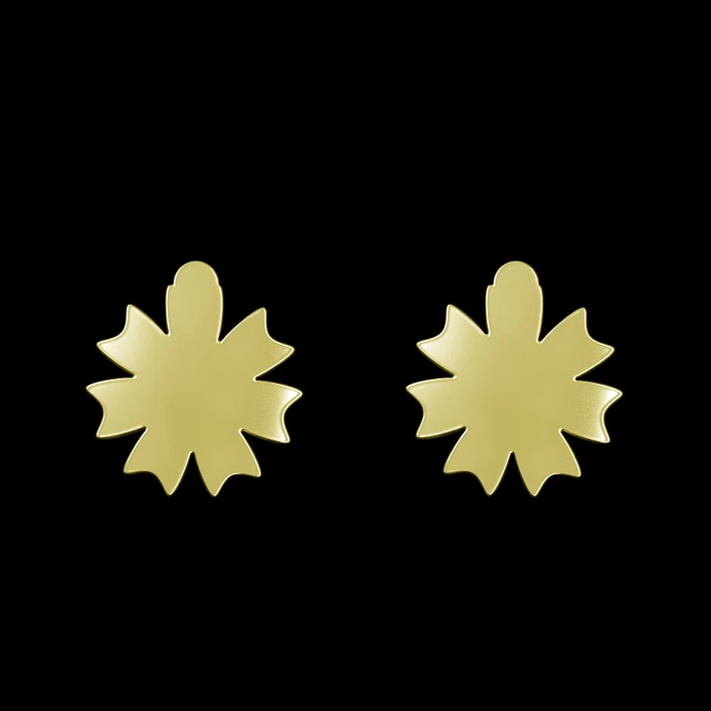 گوشواره طلا 18 عیار زنانه مدوپد مدل گل کد GA1-12430