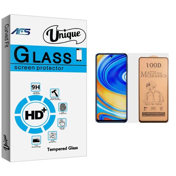 برای محافظ صفحه نمایش سرامیکی ای اف اس مدل Unique Glass مناسب گوشی موبایل شیائومی Redmi Note 9 Pro Max