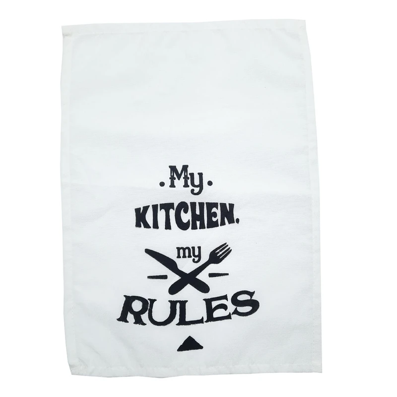 دستمال آشپزخانه مدل تکست طرح MyKitchen My Ruls