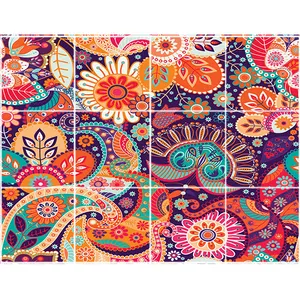 تایل سقفی آسمان مجازی طرح اسلیمی کد ST 6079-12 سایز 60x60 سانتی متر مجموعه 12 عددی