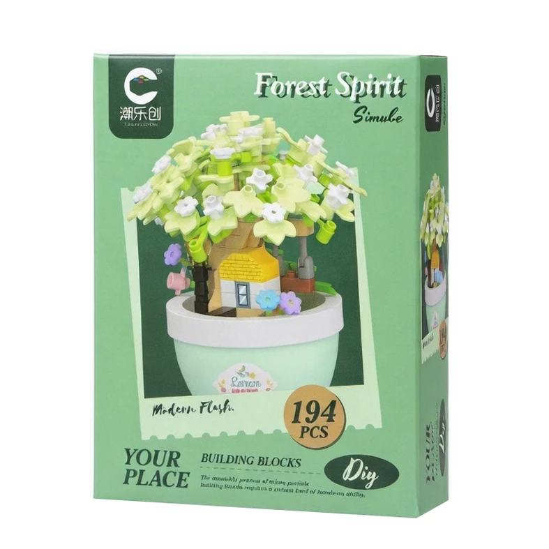 ساختنی 194 تکه فارست اسپریت مدل درختچه شکوفه سیب کد 7453