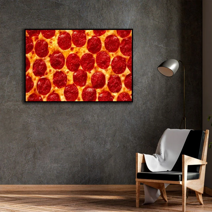 تابلو بکلیت طرح پیتزای پپرونی مدل B-D2374 فریم مشکی