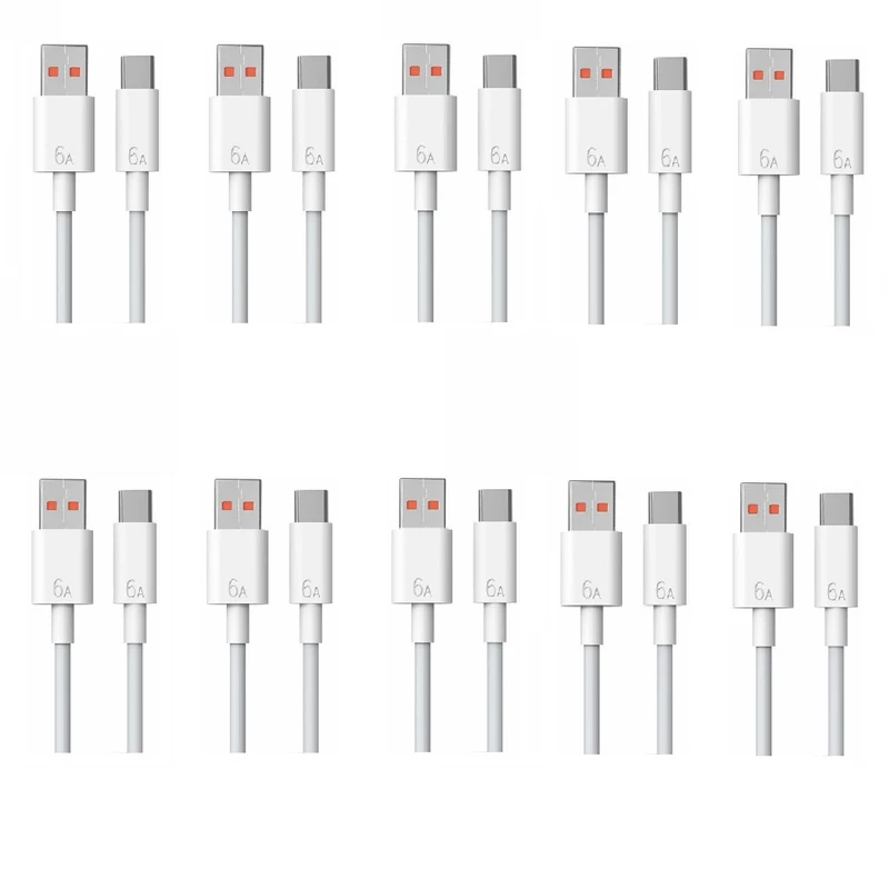 کابل تبدیل USB به USB-C مدل 6A طول 1 متر مجموعه 10 عددی