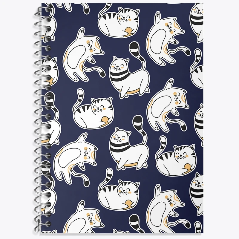 دفتر زبان 50 برگ خندالو مدل سه خط طرح گربه (Cat) کد N434