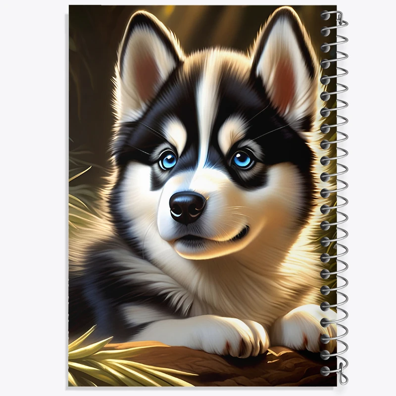 دفتر شطرنجی 50 برگ خندالو طرح سگ هاسکی کد F5978