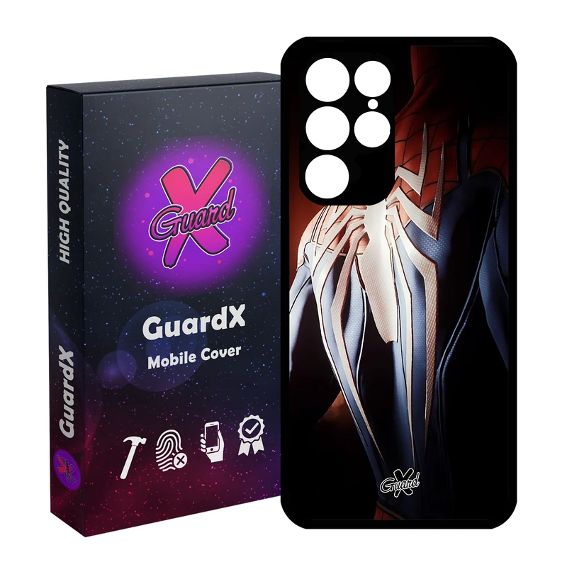 کاور گارد ایکس طرح Spider Man مدل Glass10126 مناسب برای گوشی موبایل سامسونگ Galaxy S22 Ultra