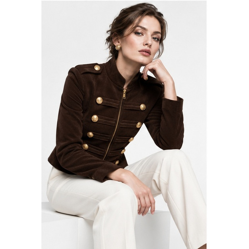 کت رسمی زنانه جیر کراپ رجحانی مدل ناپلئونی کد RJH-28000