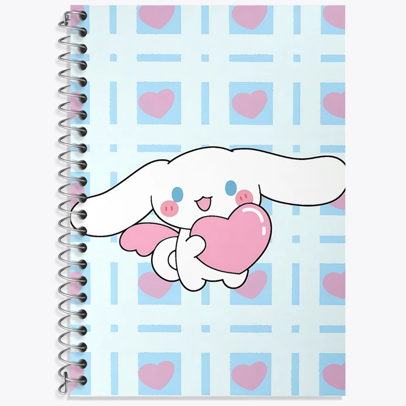 دفتر زبان 50 برگ خندالو مدل سه خط طرح سینامونرول هلو کیتی کد N4815